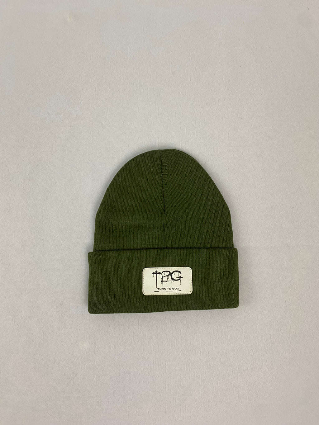 Patched Green Beanie