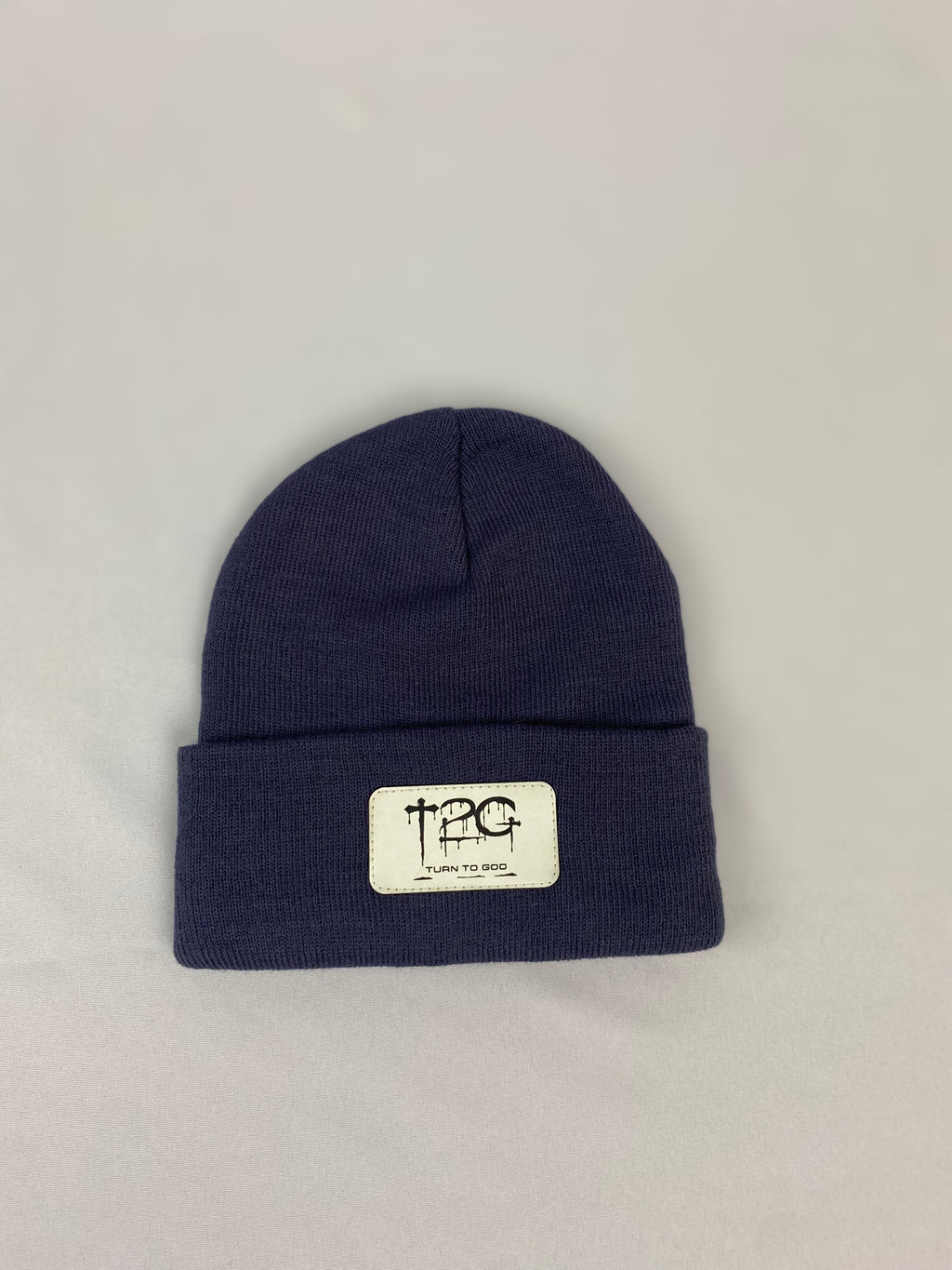 Patched Blue Beanie